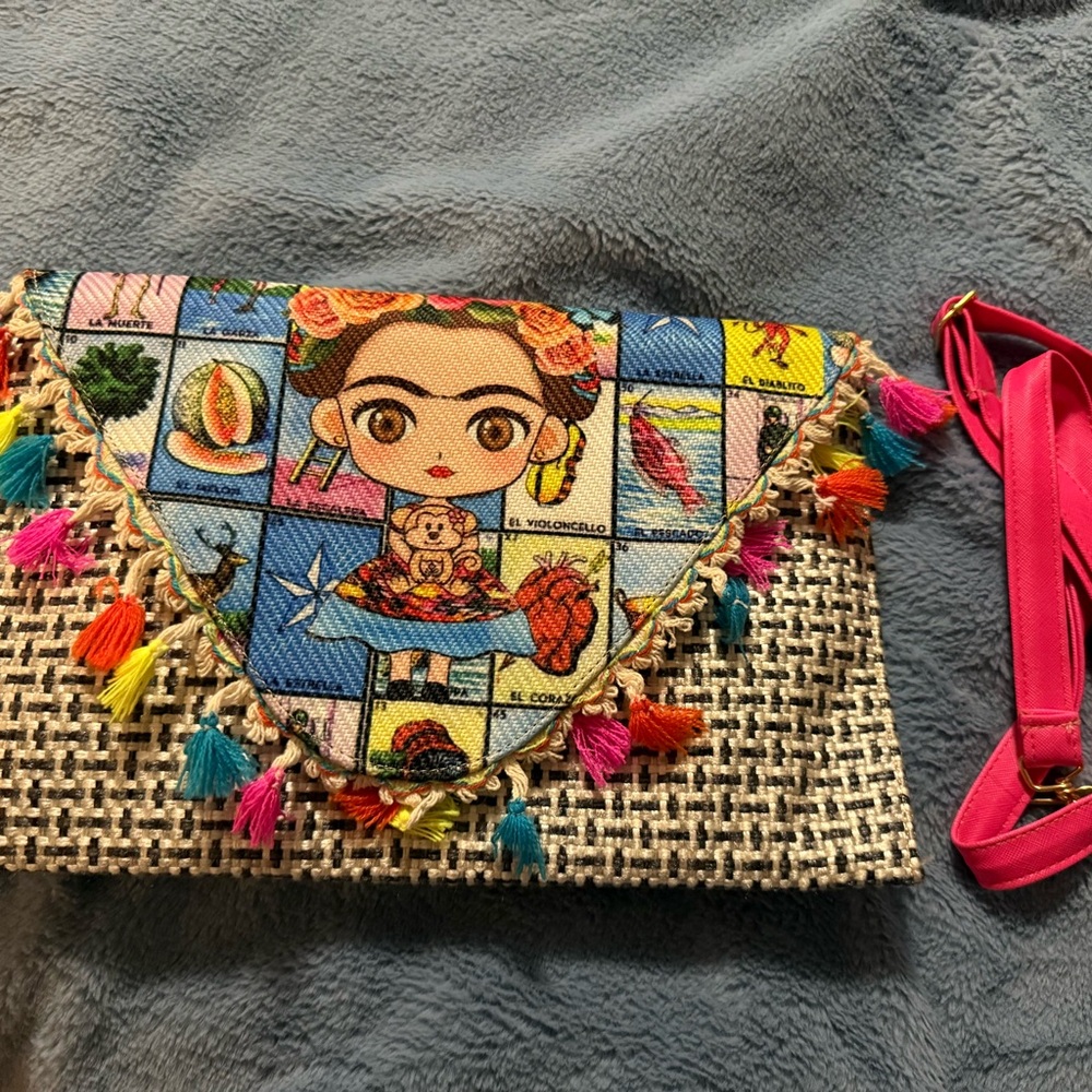 Colorful Frida Kahlo Inspired Clutch